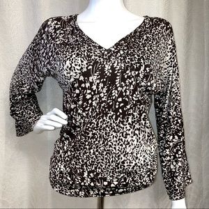 Ann Taylor Brown Spotted Blouse
